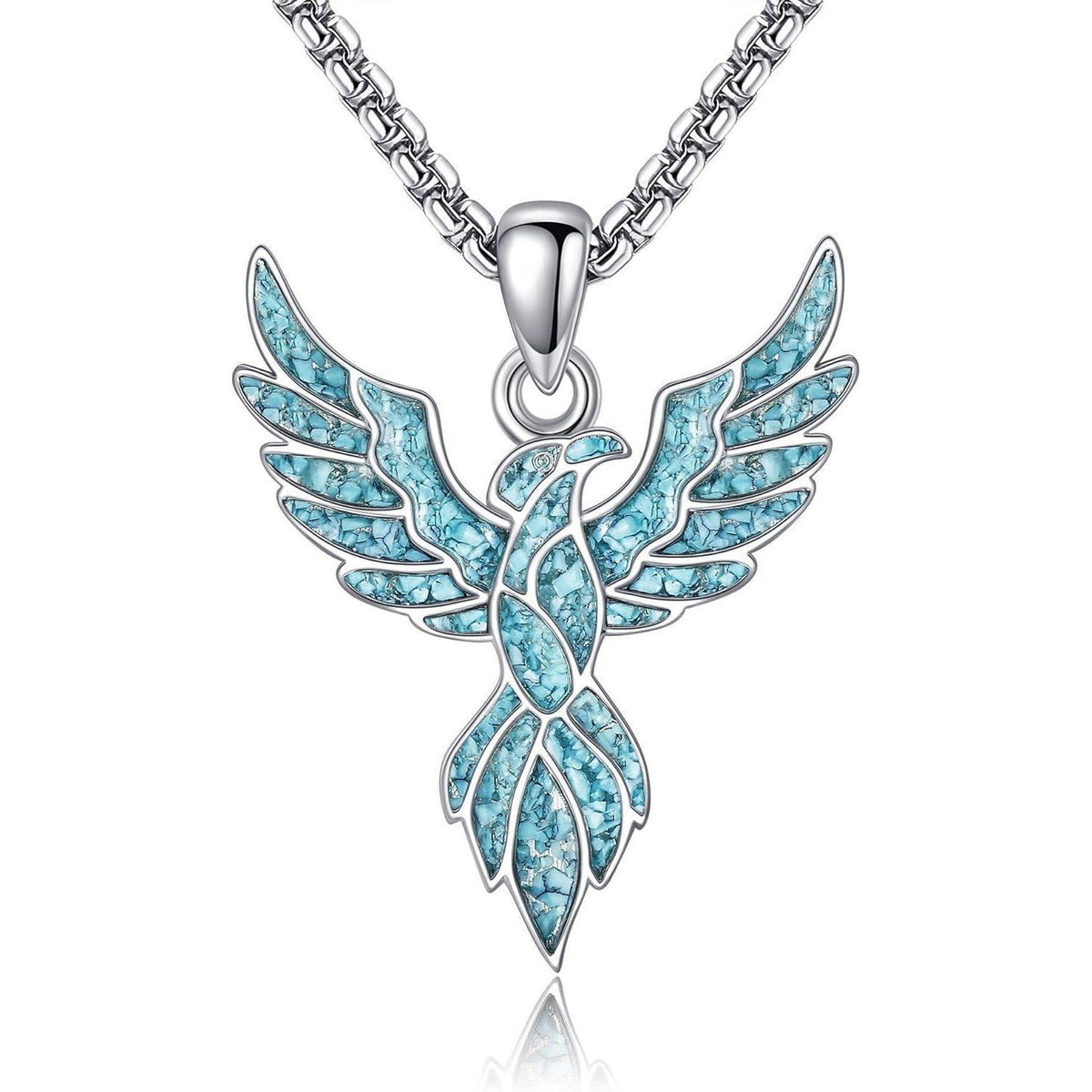 925 Sterling Silber Anhänger Halskette mit Türkis – Lebensblume, Phönix, Schmetterling uvm.