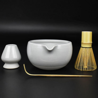 Matcha Teezeremonie Set 4-teilig – Schüssel, Schneebesen & Zubehör