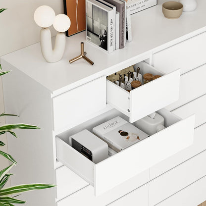 Weiße Kommode mit 7 Schubladen – Schlafzimmer Sideboard 60x40x119cm