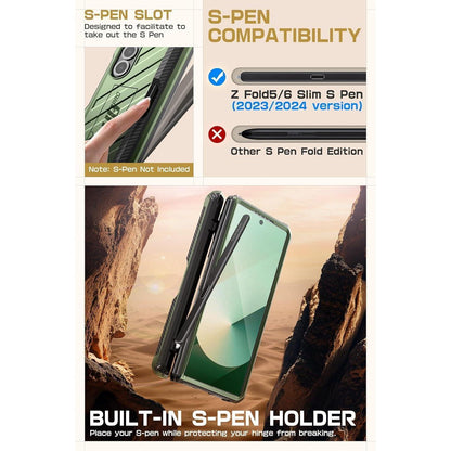 Samsung Galaxy Z Fold 6 Hülle mit S Pen Halter & Ständer Grün
