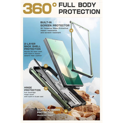 Samsung Galaxy Z Fold 6 Hülle mit S Pen Halter & Ständer Grün