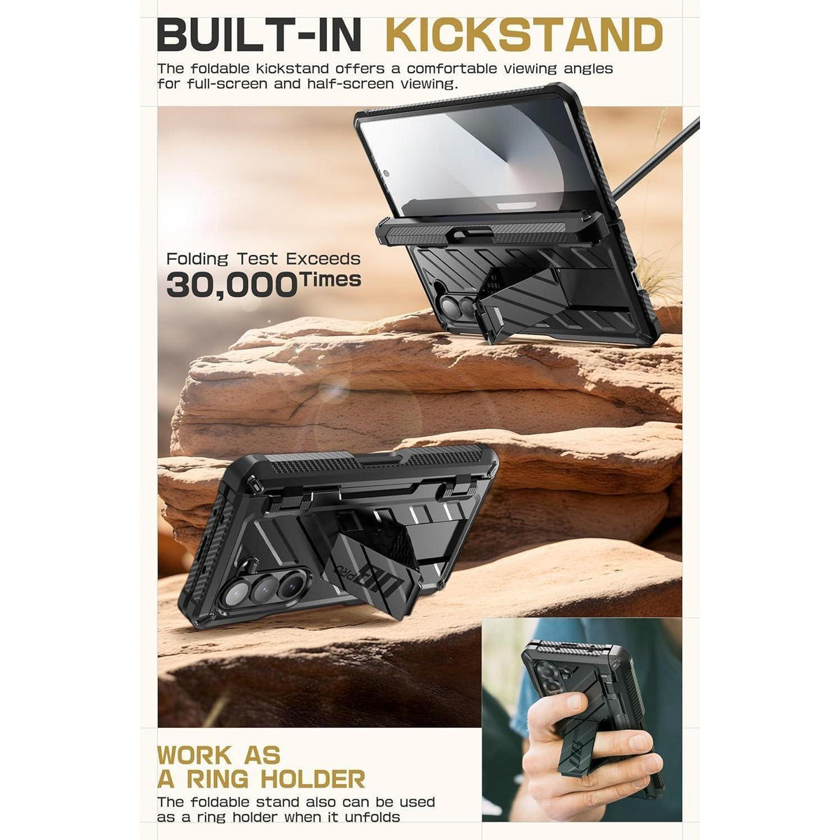 Robuste Hülle mit S Pen Halter & Ständer für Galaxy Z Fold 6