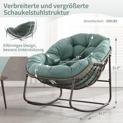 2x Schaukelstuhl Set – Bequemer Papasan Chair für Garten & Wohnzimmer