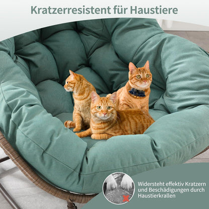 2x Schaukelstuhl Set – Bequemer Papasan Chair für Garten & Wohnzimmer
