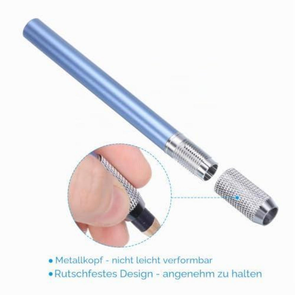 Bleistiftverlängerung Metall 2er Set Blau – Für Bleistifte & Stifte