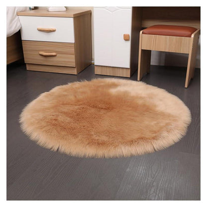 Runder Schaffellteppich Flauschig 150cm Kunstfell Wohnteppich