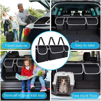 Faltbare Auto Aufbewahrungstasche mit 4 Taschen & Verstellriemen