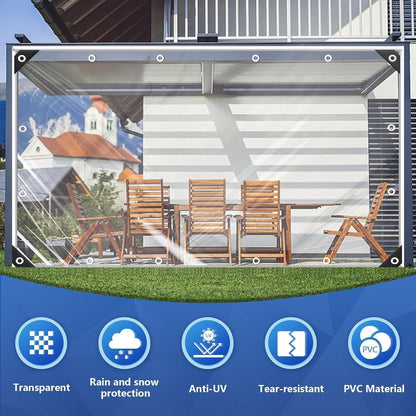 Transparente PVC Plane mit Ösen 3x3m Wasserdicht 420g/m²