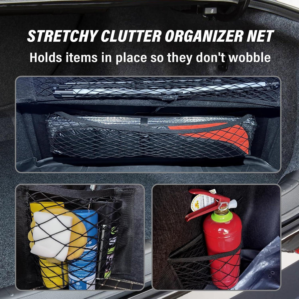 Auto Kofferraum Organizer mit Klettverschluss – 3er Set (60x25cm)