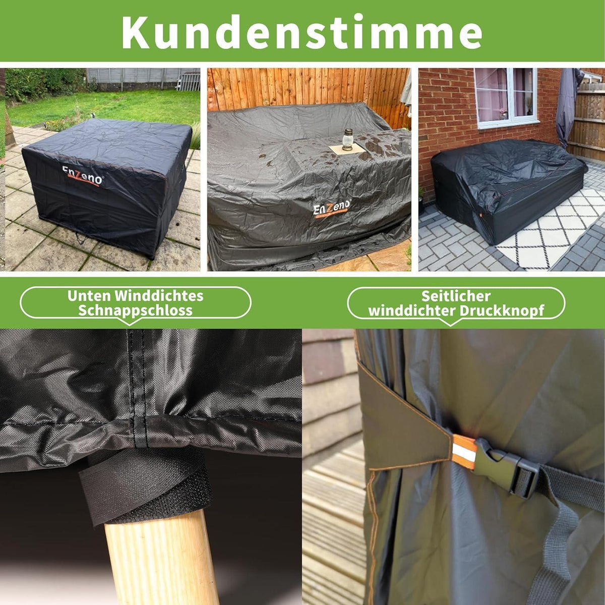 Wasserdichte Gartenmöbel Abdeckung 125x125cm - Winterfest & Schutzhülle