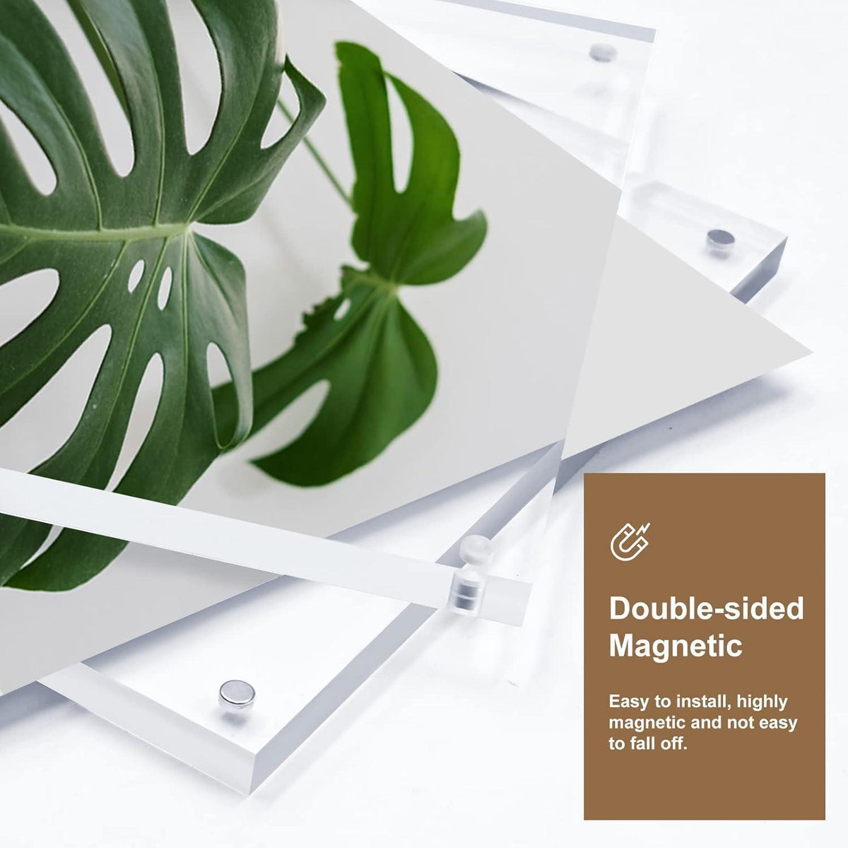 Magnetischer Bilderrahmen 10x10 cm Acryl 4er Pack