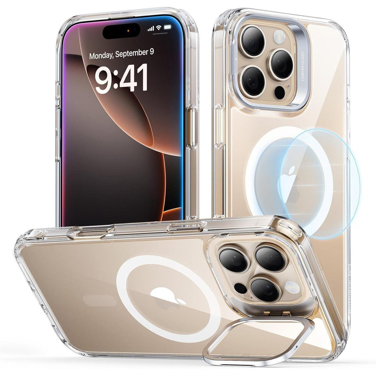 iPhone 16 Pro Hülle mit MagSafe & Ständer, Klar