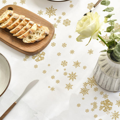 Runde Tischdecke Weihnachten 120cm - Gold, Weiß & Grün