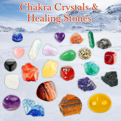 Adventskalender Kristalle 2026 für Erwachsene | Chakra Heilsteine & Schmuck