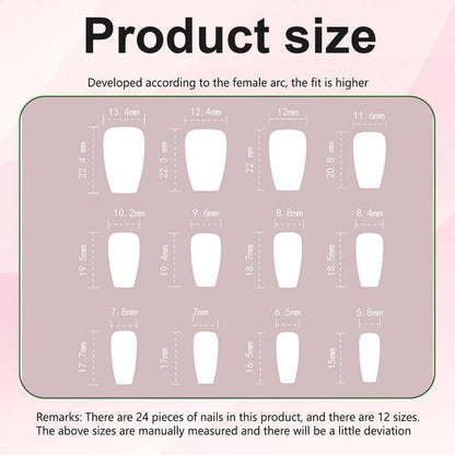 Rosa Glitzer Eckige Press On Nails – 24 Stück Künstliche Nägel