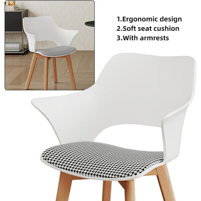 2er-Set Esszimmerstühle Modern Skandinavisch mit Armlehnen Weiß