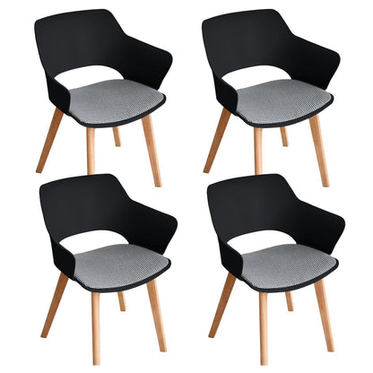 Moderner Esszimmerstuhl Set 4er – Nordisch, Bugholz, Schwarz