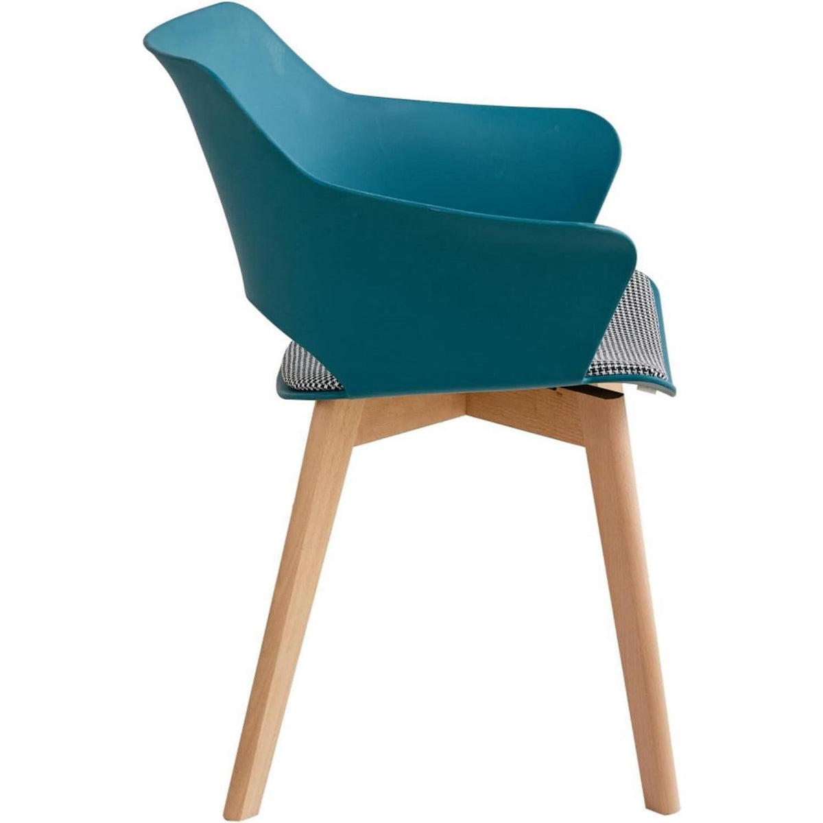 Moderner Esszimmerstuhl Set 4er – Nordisch, Blau, Bucheholz