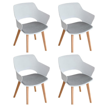 4er-Set Esszimmerstühle Modern Skandinavisch mit Armlehnen Weiß