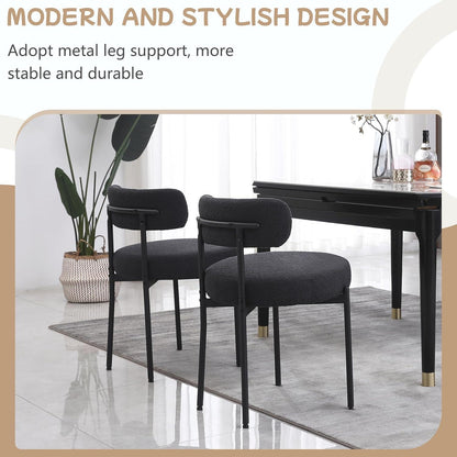 Esszimmerstühle 4er Set, Modern Retro Design, Schwarz