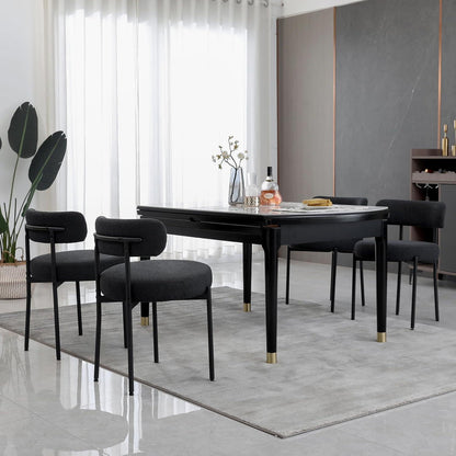 Esszimmerstühle 4er Set, Modern Retro Design, Schwarz