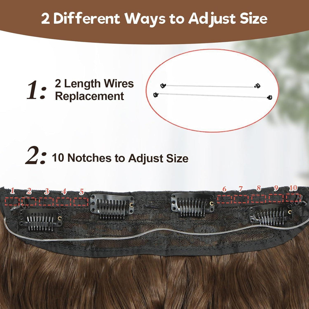 Haarverlängerung Wellig, 40cm, Mittleres Braun – Schnell & Einfach