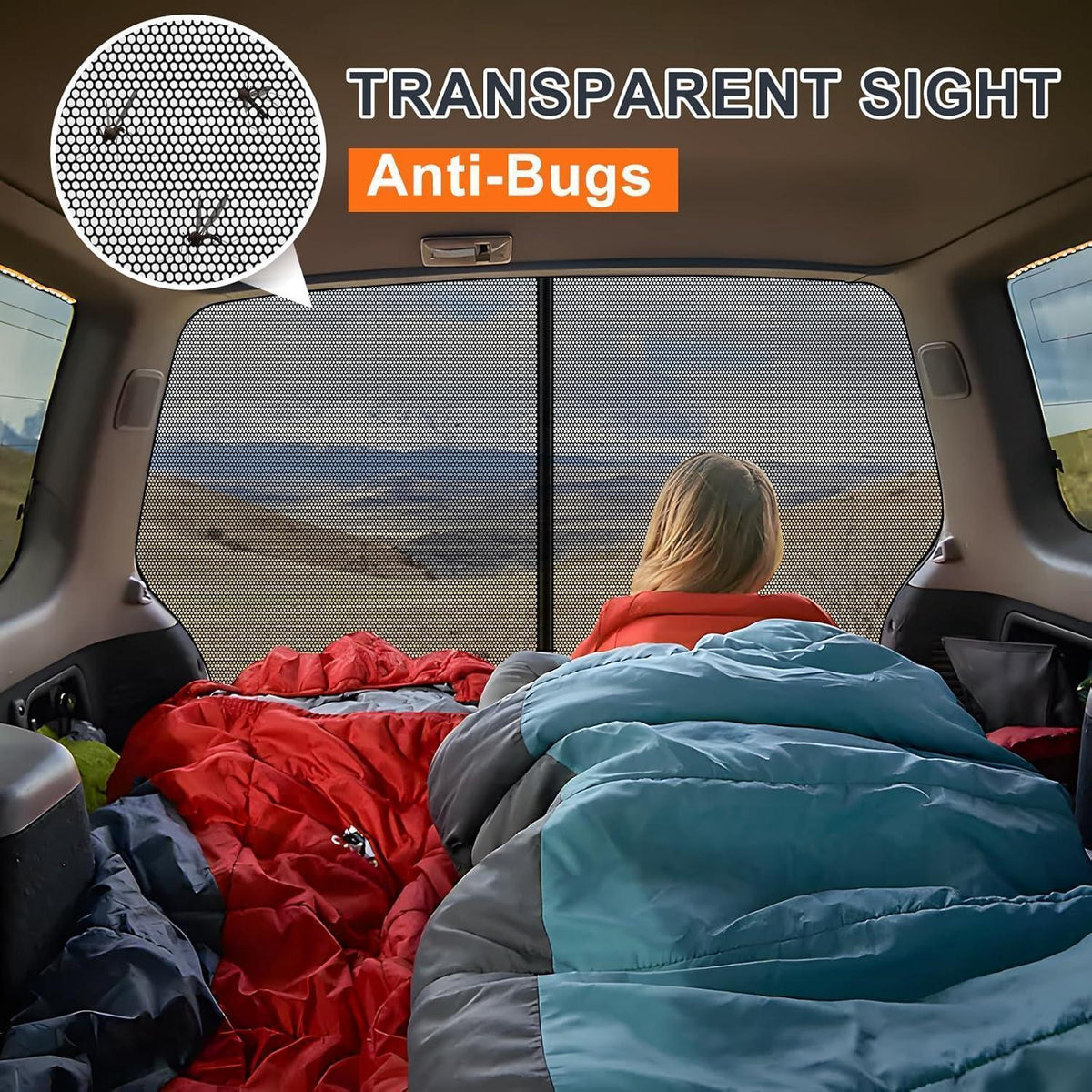 VW T5 T6 Heckklappen Sonnenschutznetz mit Reißverschluss