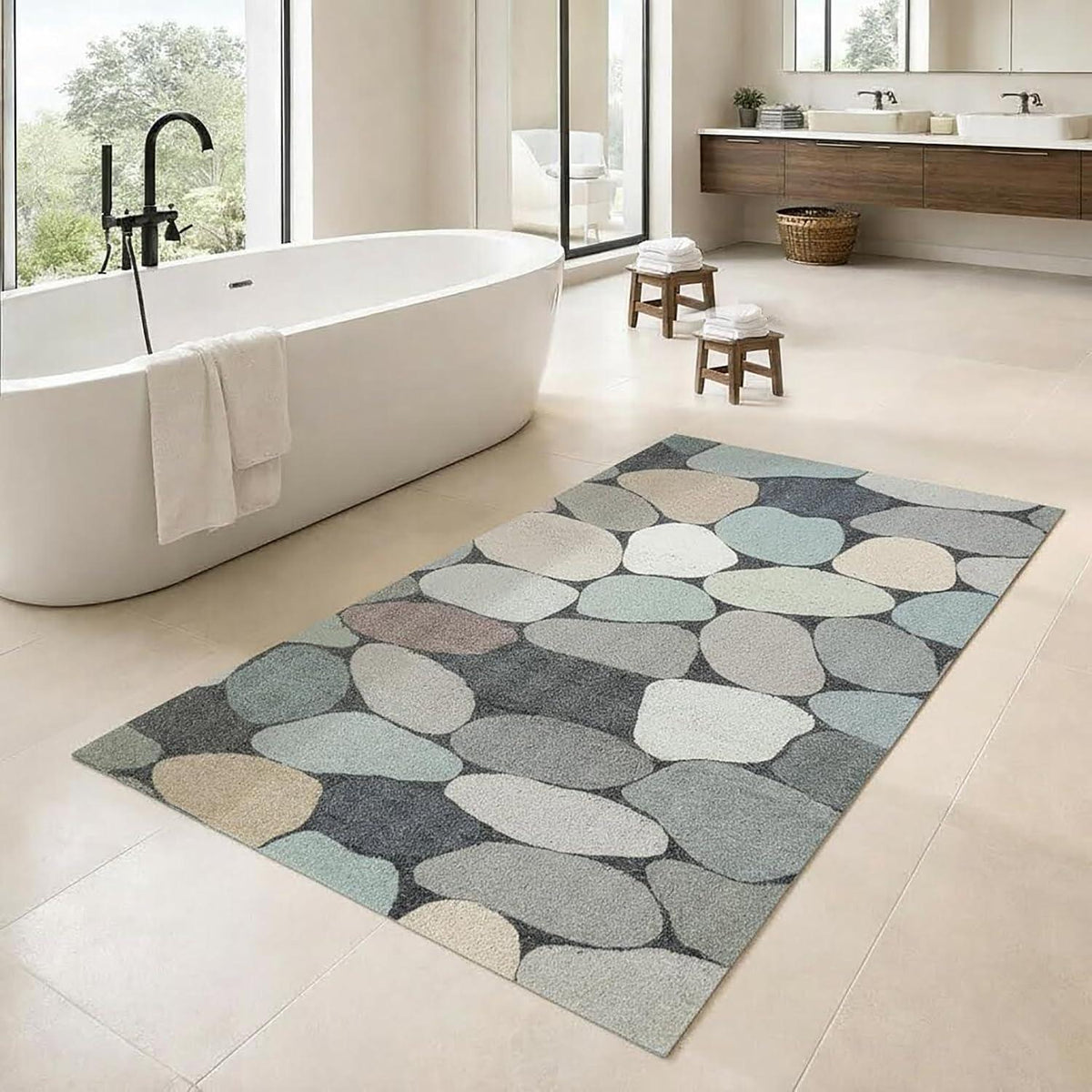 Rutschfeste Duschmatte 100x150 cm – Weich, Komfortabel & Zuschneidbar