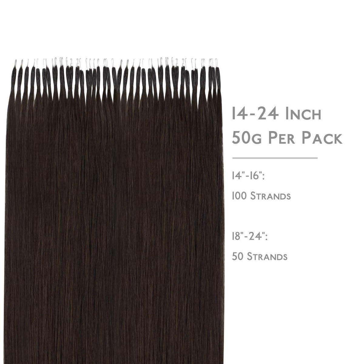 Echthaar Nano Ring Extensions – Hellbraun/Dunkelbraun 55cm