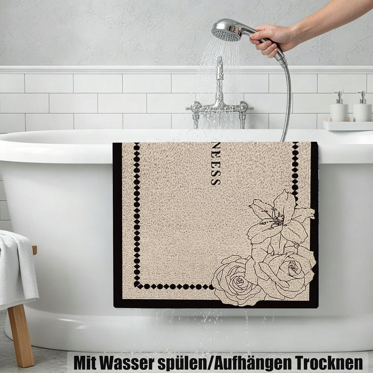 Rutschfeste Duschmatte 80x120 cm – Weich, Komfortabel & Zuschneidbar