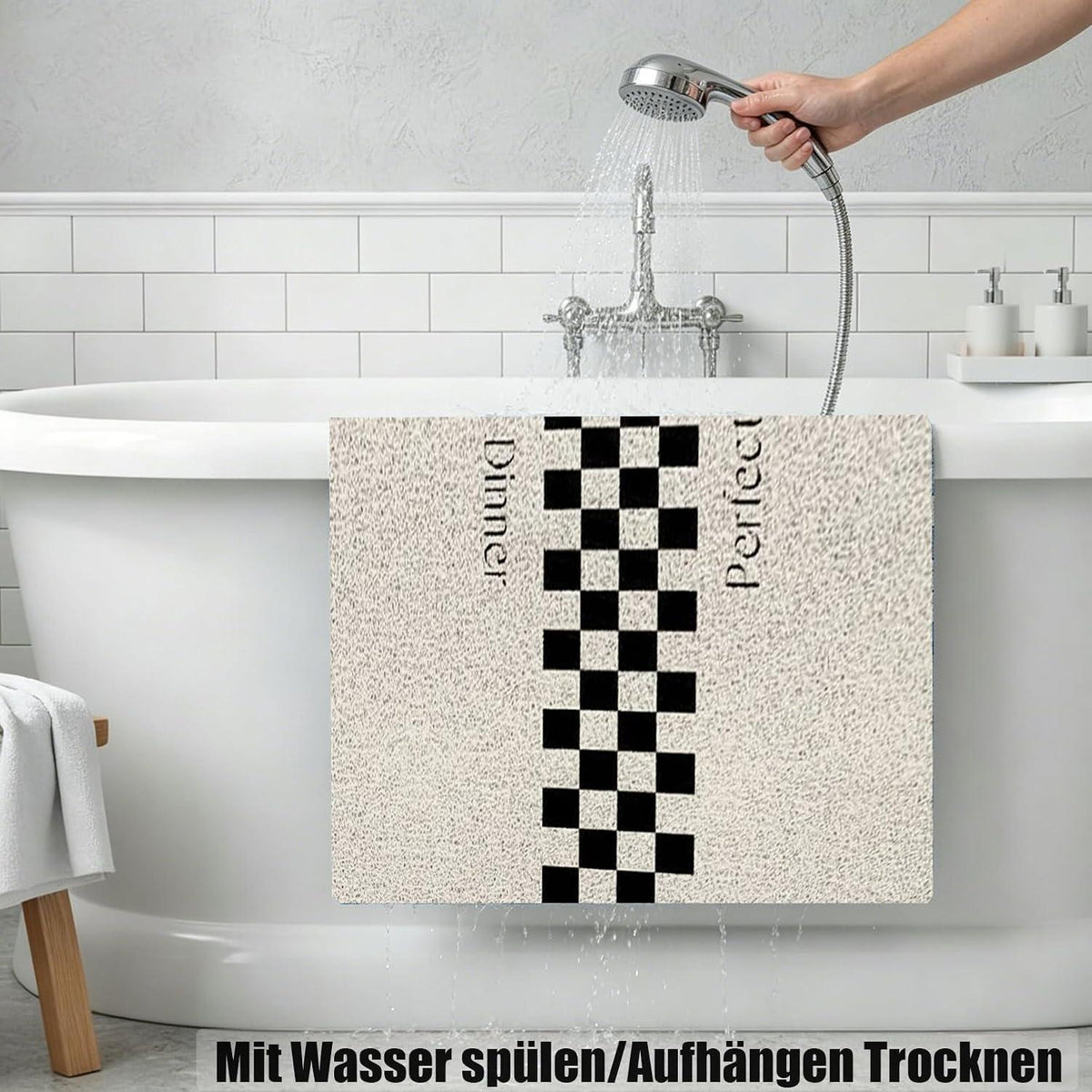 Rutschfeste Duschmatte 80x120 cm – Weich, Komfortabel & Zuschneidbar