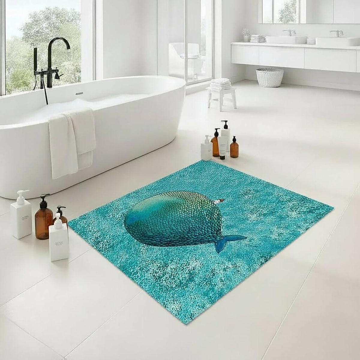Rutschfeste Duschmatte 100x150 cm – Weich, Komfortabel & Zuschneidbar