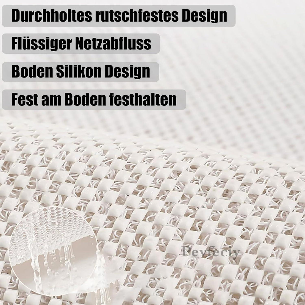 Rutschfeste Duschmatte 100x150 cm – Weich, Komfortabel & Zuschneidbar