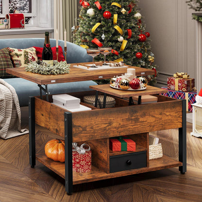 Höhenverstellbarer Couchtisch 4-in-1 mit Stauraum & Lift-Deckel