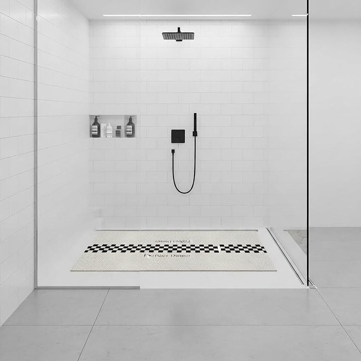 Rutschfeste Duschmatte 100x150 cm – Weich, Modern & Zuschneidbar
