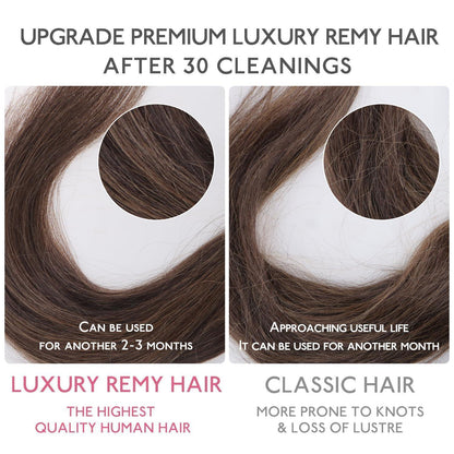 Echthaar Nano Ring Extensions Aschblond Highlights 60cm