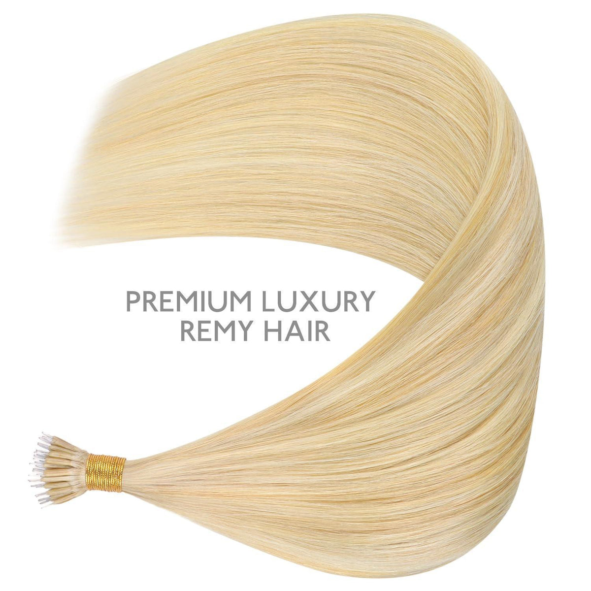 Echthaar Nano Ring Extensions Hellblond Highlights 45cm