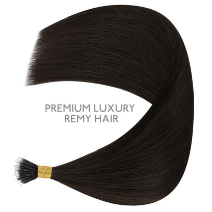 Nanoring Extensions Echthaar Dunkelbraun 45cm