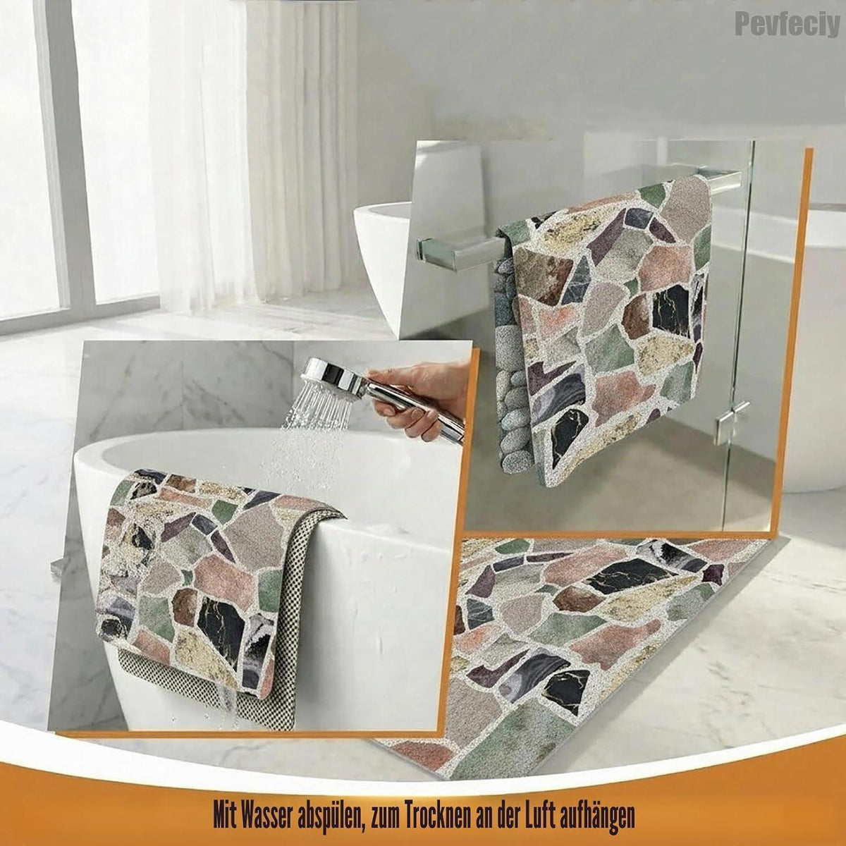 Rutschfeste Duschmatte 80x120 cm – Weich, Komfortabel & Zuschneidbar