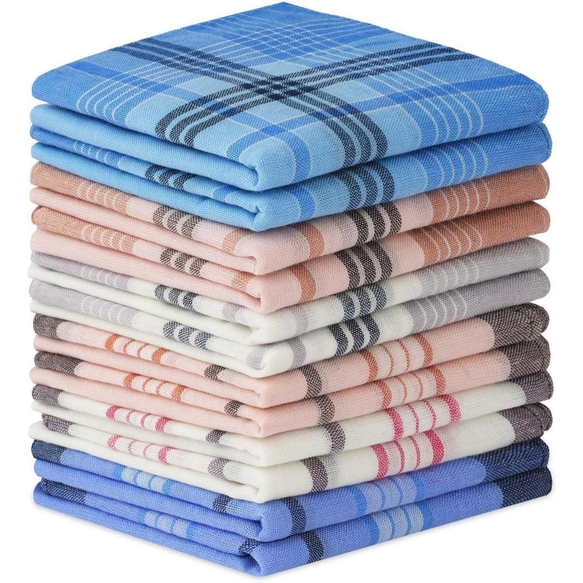 Herren Taschentücher aus Baumwolle – 12er Set, Plaid Design