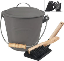 Feuerfester Kohleeimer mit Werkzeugset, 5L, Grau