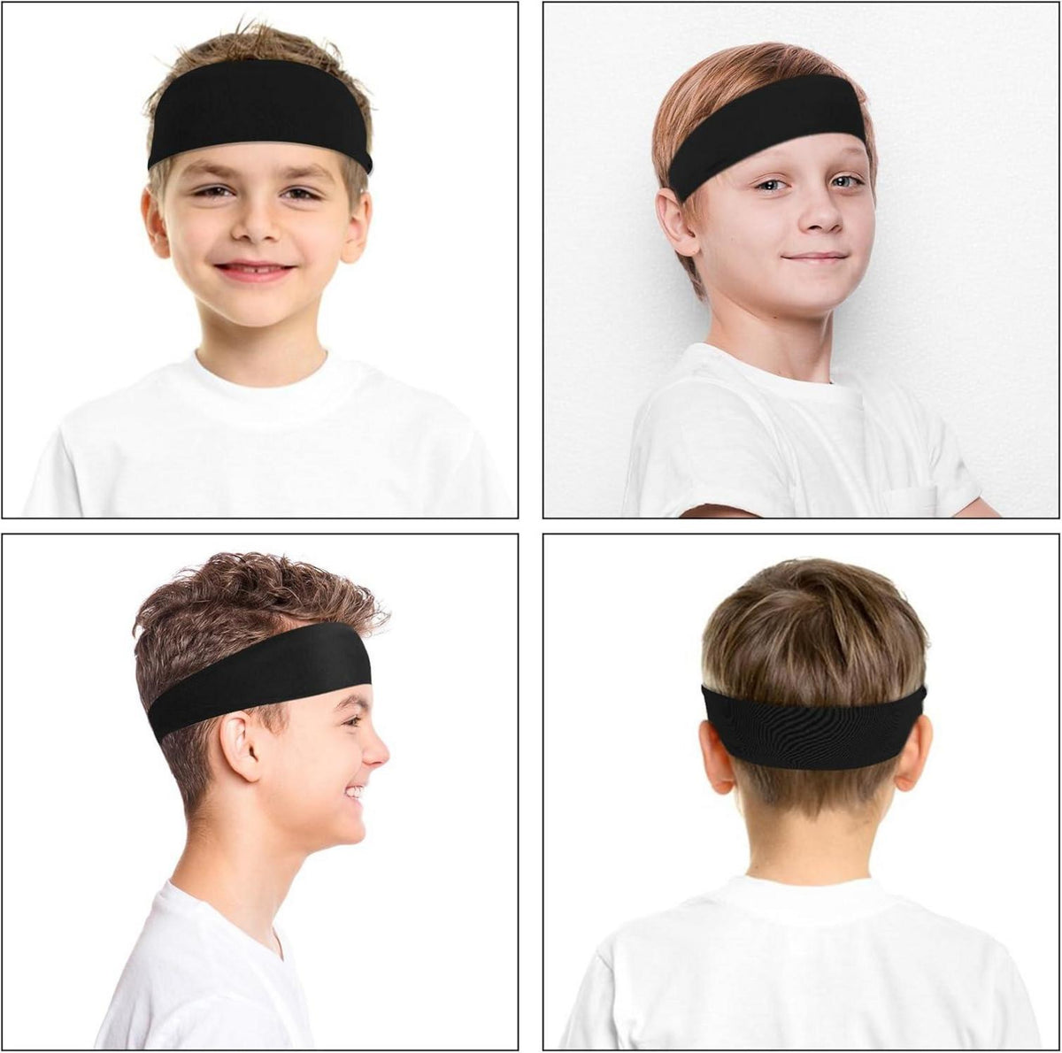 2er Set Haarbänder Jungs Sport Fußball Yoga rutschfest Elastisch Kinder Herren