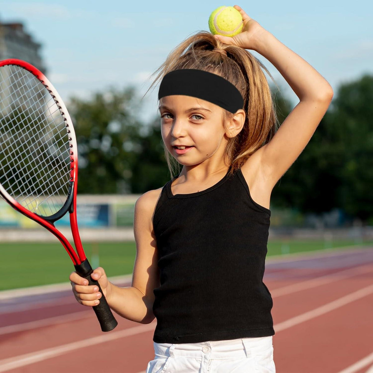 Stirnbänder Fußball 2er Set rutschfeste Haarbänder Sport Yoga Kind
