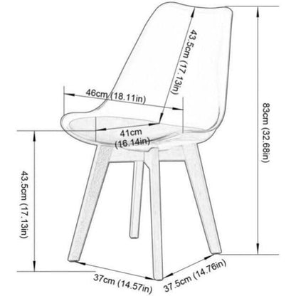 Transparente Esszimmerstühle Set 8 – Skandinavischer Stil mit Holzbeinen