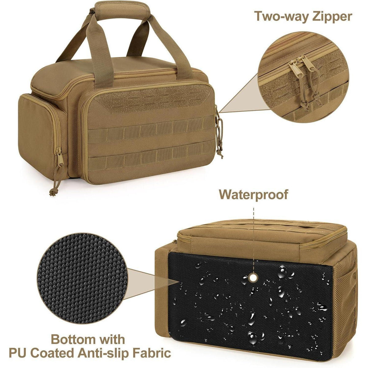 Werkzeugtasche 31cm Khaki mit gepolstertem Boden