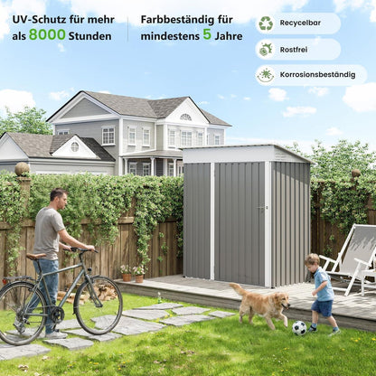 Metall Gartenhaus 1,5m² Pultdach – 162x92x180 cm