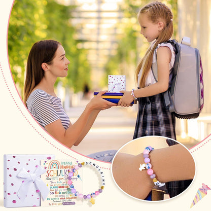 Einschulung Armband Mädchen Schutzengel Schulkind 2024 Geschenk Violett