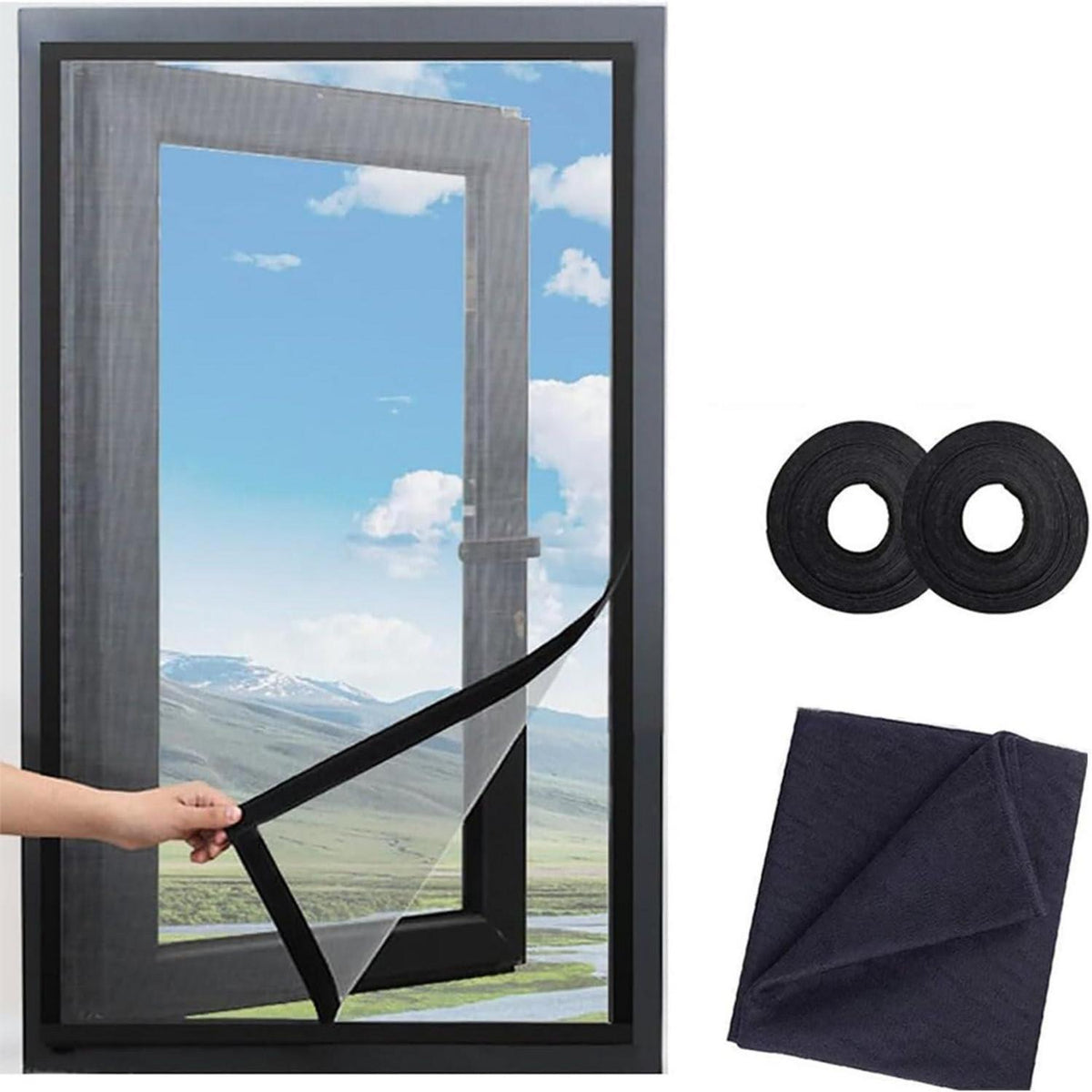 Fliegengitter Fenster 80x120cm ohne Bohren, einfach zu reinigen