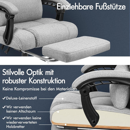 ALFORDSON Bürostuhl mit Lendenwirbelstütze, High Back Swivel