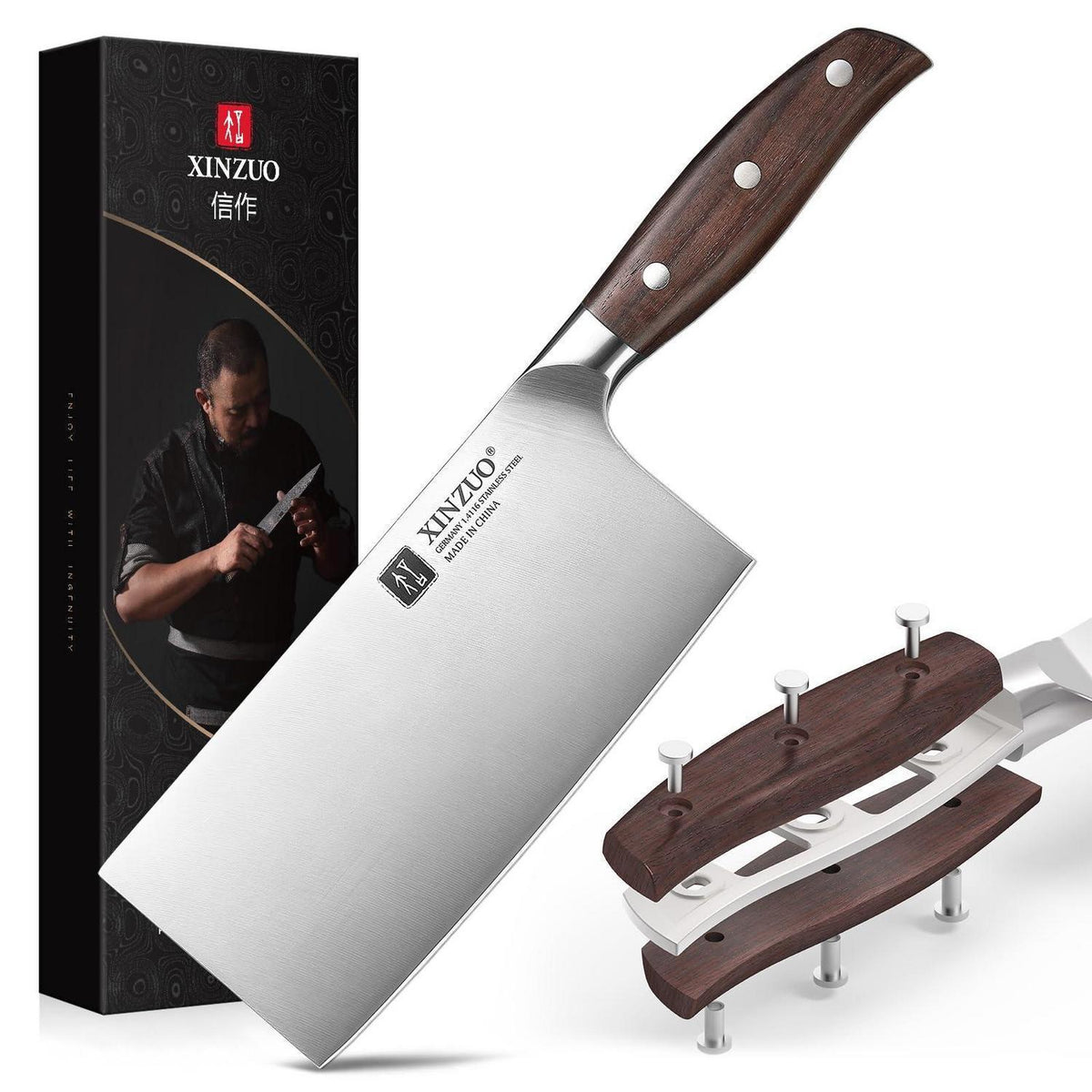 17,5 cm Hackmesser aus Edelstahl – Scharfes Kochmesser für Fleisch & Gemüse